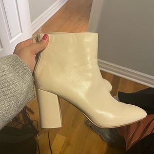 White Cream ankle boots